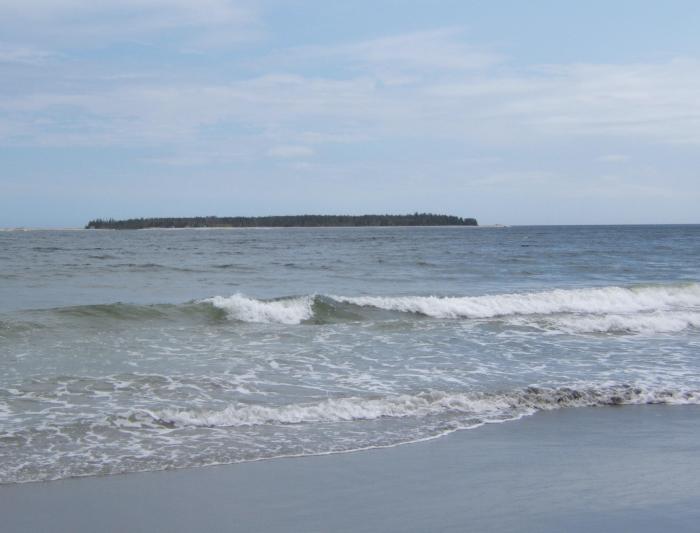 ocean and island along the south shore of Nova Scotia