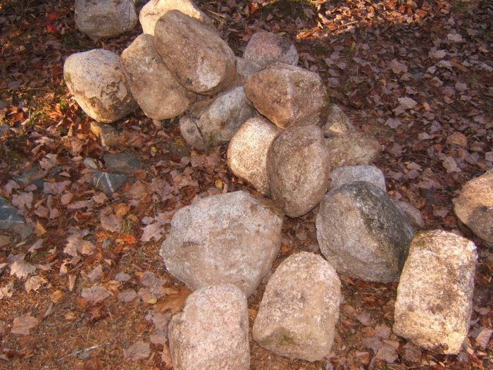 the firepit rocks, ready for assembly
