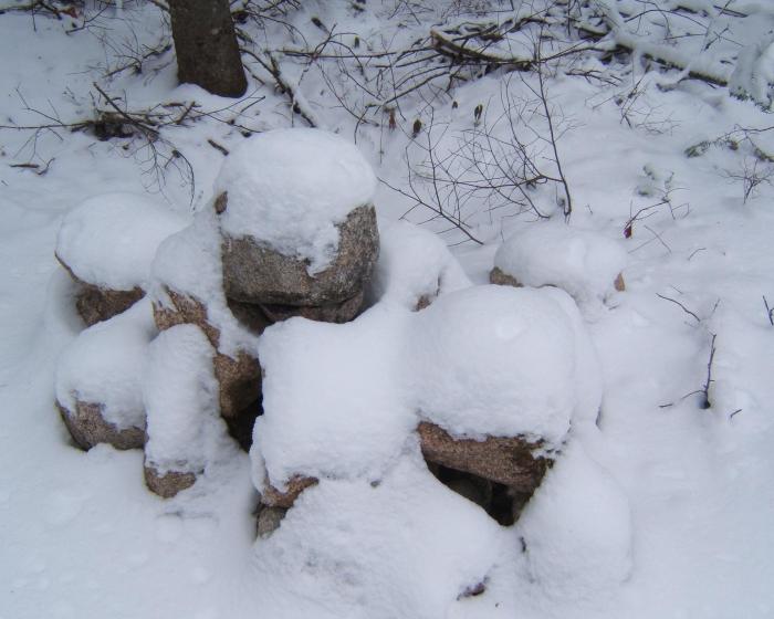 stones under snow