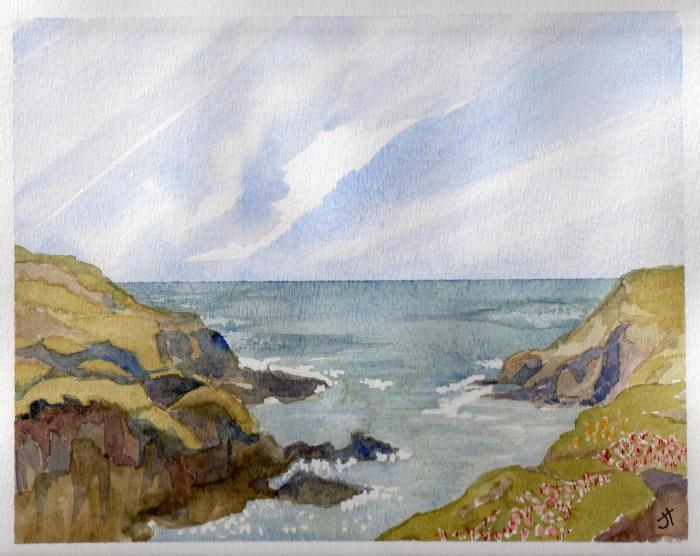 September 7, 2013 'rugged coast at Portloe' Jane Tims