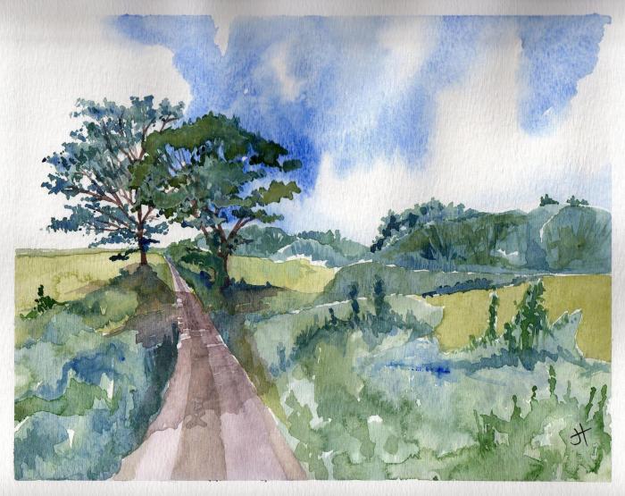 November 26, 2013  'maple and oak near Helford'   Jane Tims
