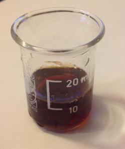 a sample of the dye obtained from the Old Man's Beard lichen