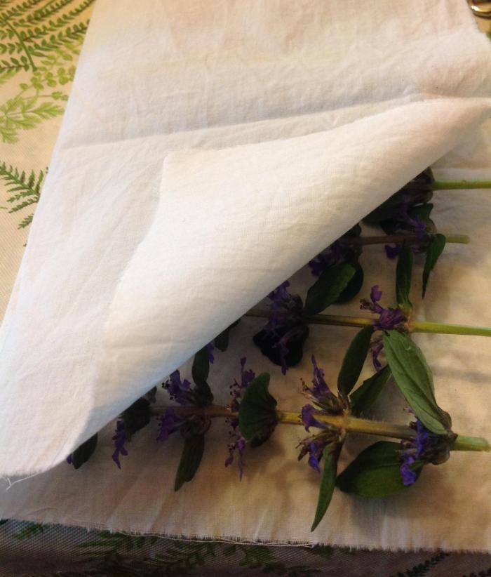 flowers folded in cotton