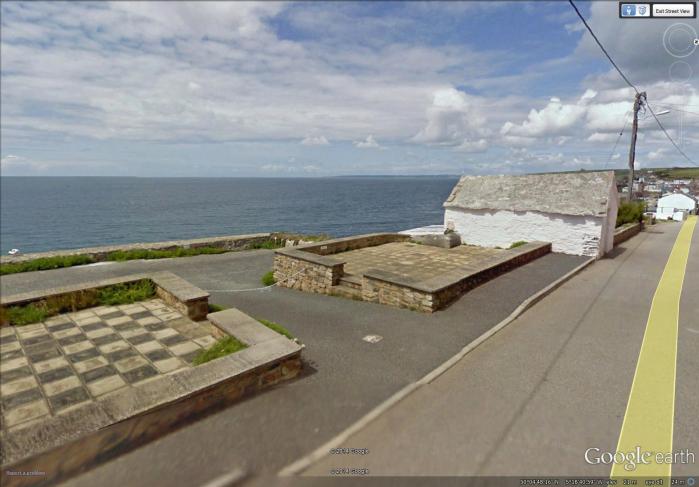abandoned foundations along the coast at Porthleven (image from Street View)