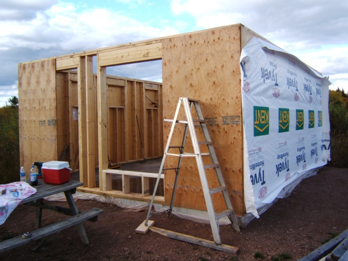 building the cabin in 2010