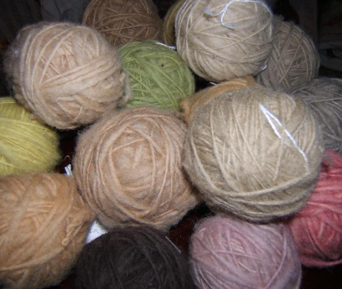 some of my balls of hand dyed wool 