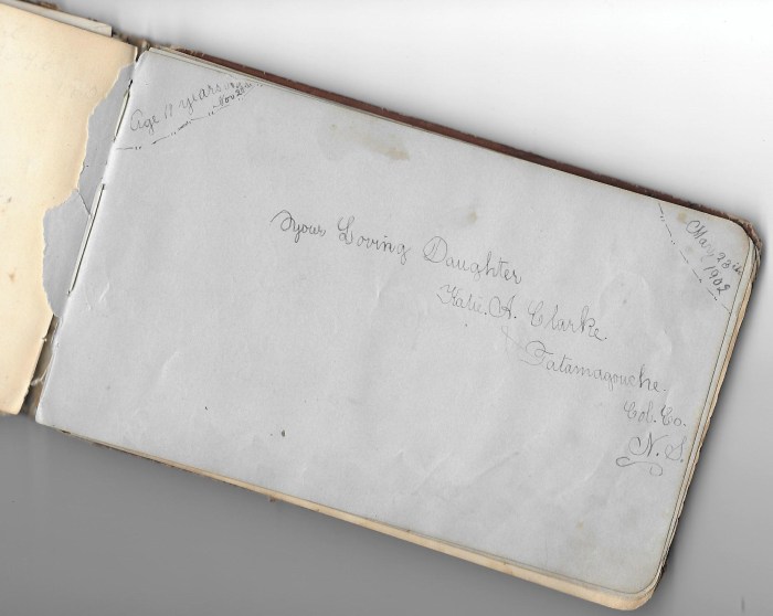 my grandmother's autograph in my great-grandmother's autograph album