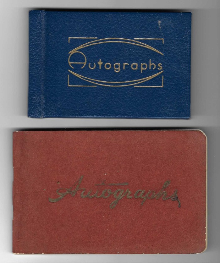 two of Jane Margaret Norman's autograph albums