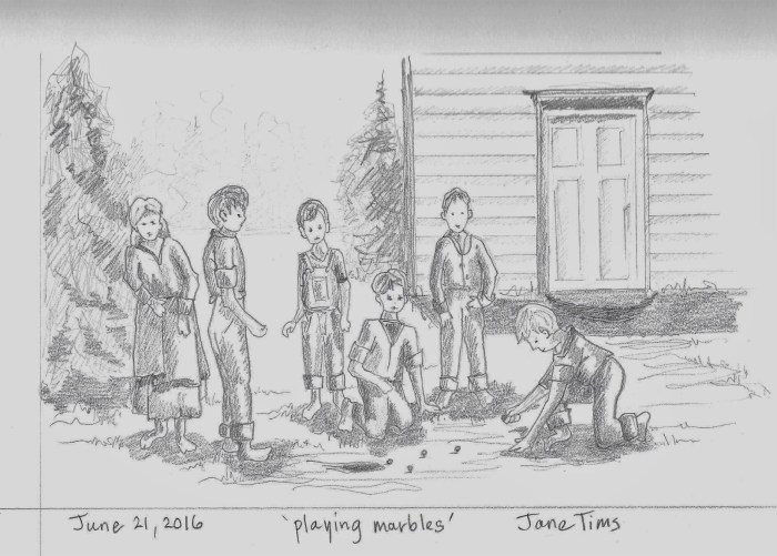 June 21 2016 'playing marbles' Jane Tims